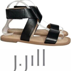 J.Jill TWO PAIRS leather wrap sandals Brown Black 9.5 M - 10 M